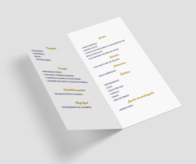 Menu Cardápio de Mesa Aniversário Carruagem Azul e Dourado