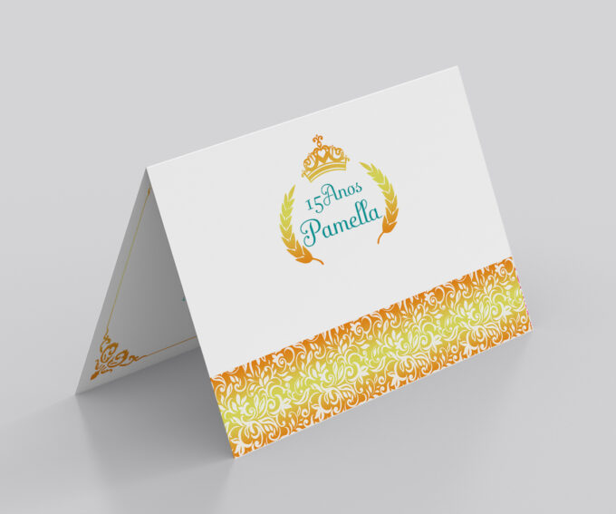 Convite Personalizado Aniversário 15 Anos Festa Dourado com Azul Tiffany