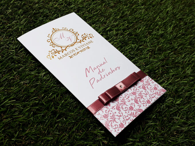 Convite Manual de Padrinhos Rosê Personalizado