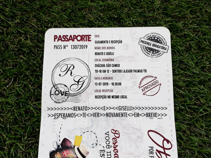 Convite Casamento Modelo Passaporte Personalizado