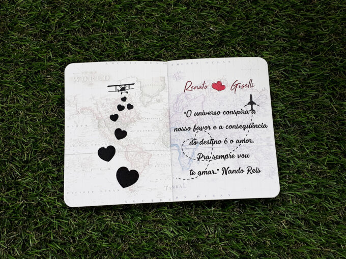 Convite Casamento Modelo Passaporte Personalizado