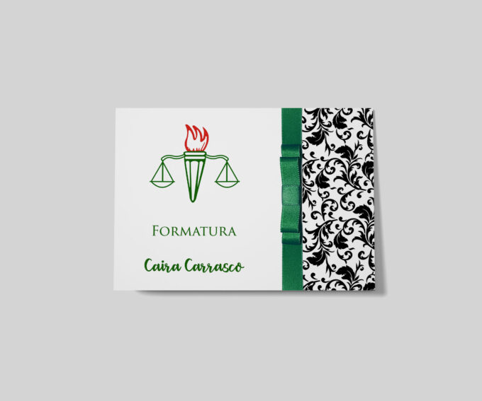 Convite Para Formatura em Serviço Social Personalizado Verde