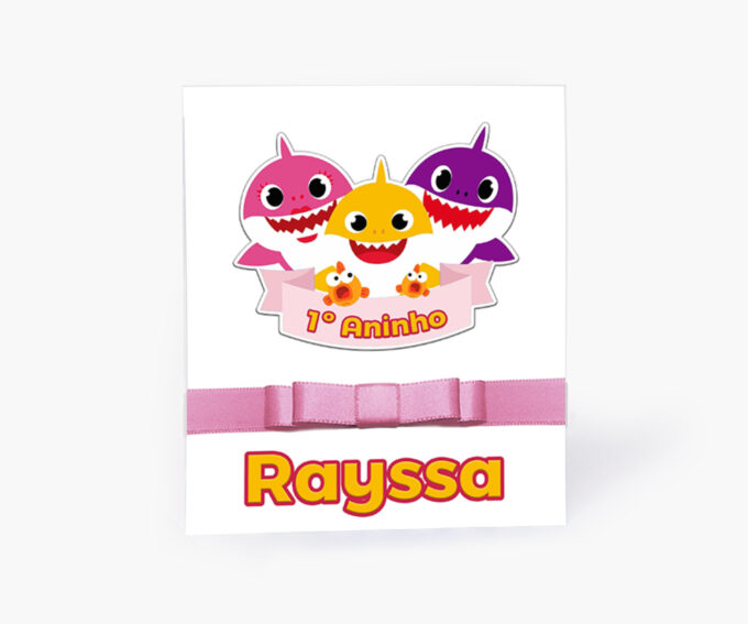 Convite Infantil Baby Shark Festa Tema para Menina