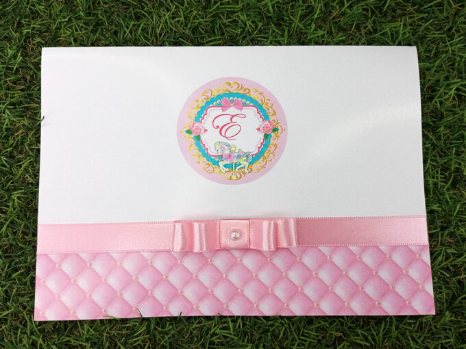 Convite Para Aniversário Tema Carrossel Encantado Rosa