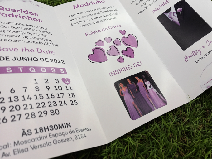 Convite Manual dos Padrinhos Floral Lilás Lavanda