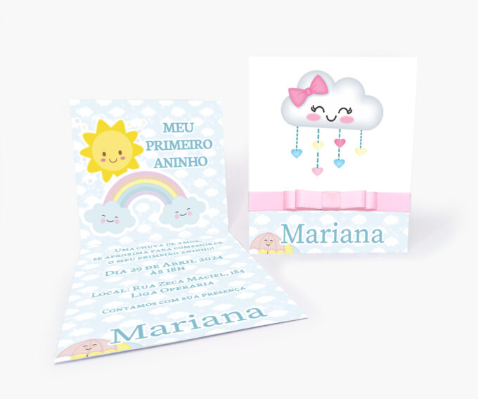 Convite para Aniversário Infantil Chuva de Benção