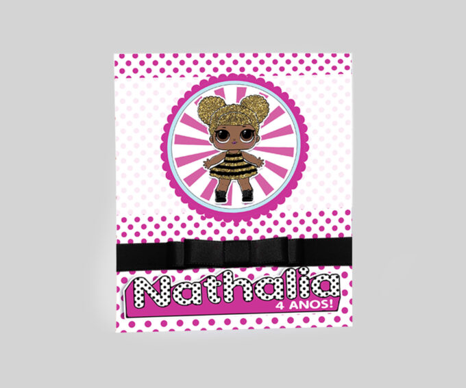 Convite para aniversario Infantil Personalizado Lol Surprise Rosa