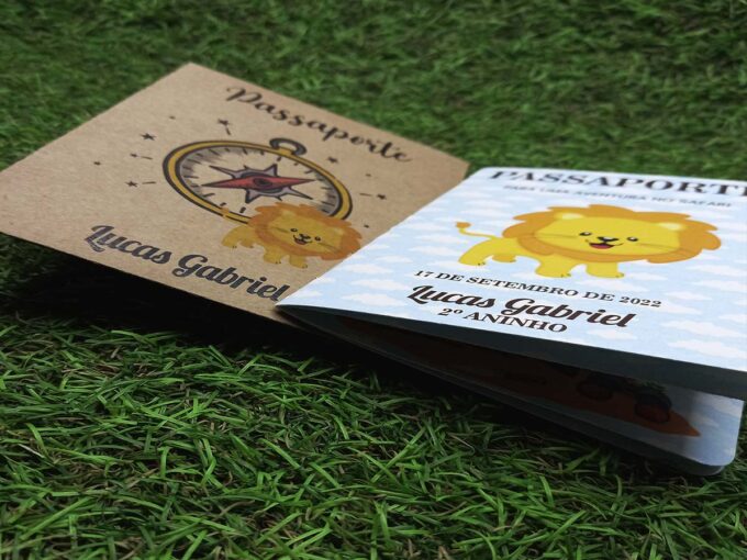 Convite Passaporte para aniversario Infantil Safari