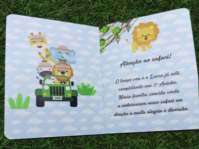 Convite Passaporte para aniversario Infantil Safari