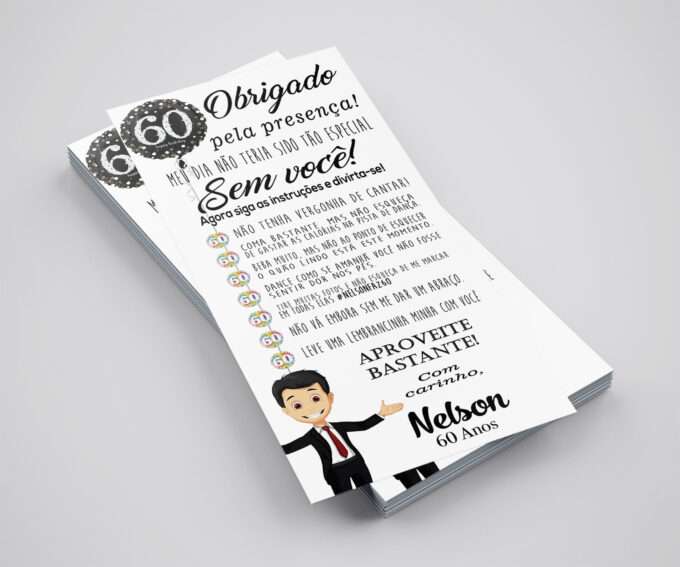 Agradecimento de Mesa para Aniversário de 60 Anos Masculino