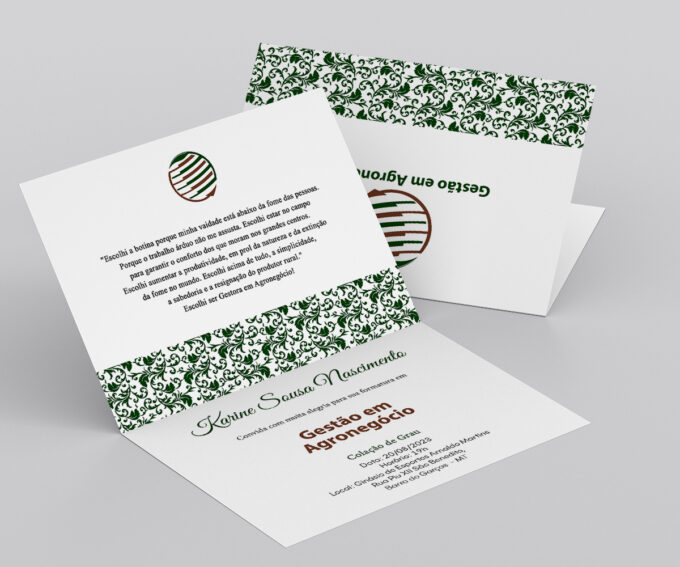 Convite Para Formatura Gestão em Agronegócio Verde Globo Terra