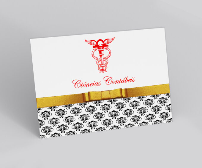 Convite Vermelho Para Formatura Curso de Ciências Contábeis Com Foto