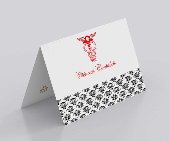 Convite Vermelho Para Formatura Curso de Ciências Contábeis Com Foto