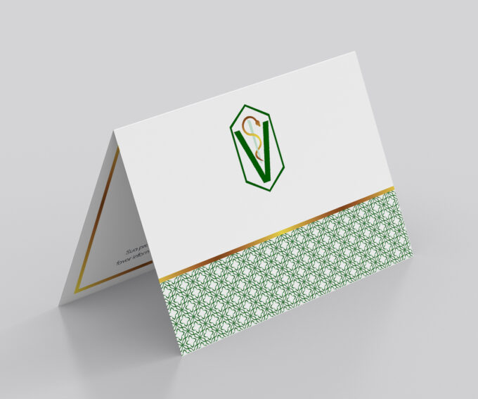 Convite Para Formatura Curso de Medicina Veterinária Verde e Dourado
