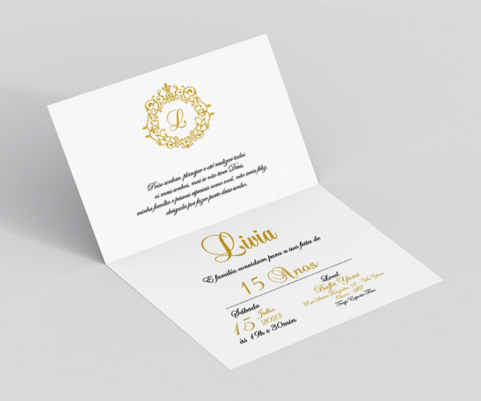 Convite Clean Minimalista Rosê Dourado