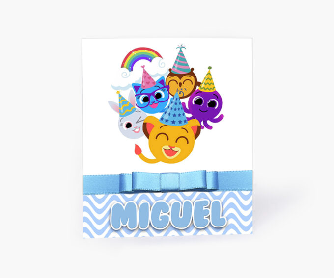 Convite Personalizado Aniversário Infantil Tema Bolofofos Azul