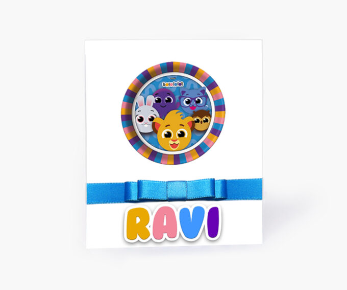 Convite Infantil Personalizado Aniversário Tema Bolofofos Azul Listras