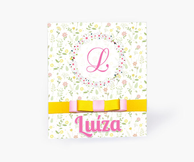 Convite Personalizado Infantil Aniversário Tema Margaridas Flores Amarelo Rosa