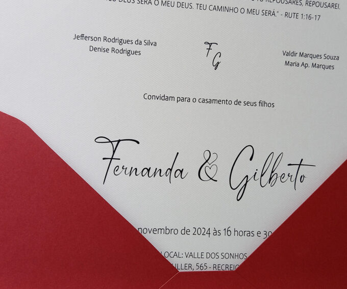Convite com envelope carta Marsala casamento 15 anos aniversário