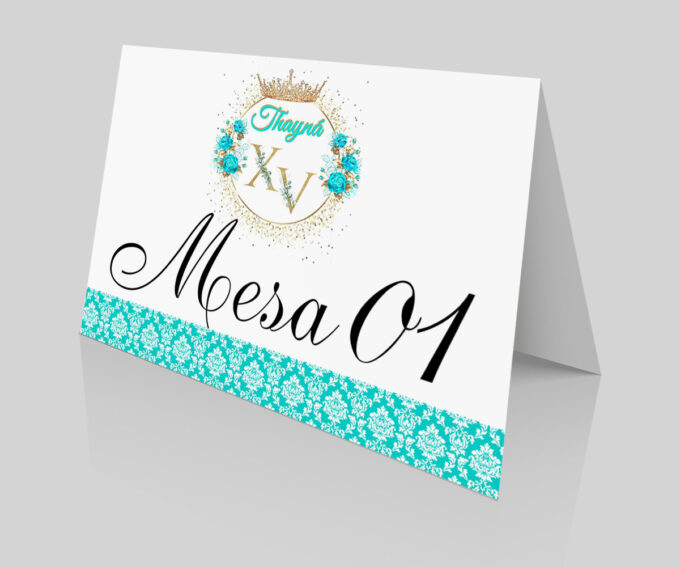 Numeração de Mesa casamento 15 Anos Aniversário Azul Tiffany