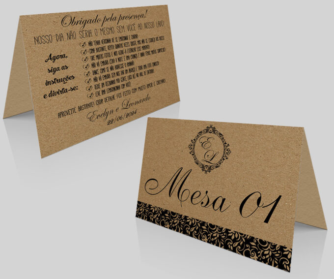 Placa de Mesa Numeração e agradecimento Aniversario Casamento Rústico