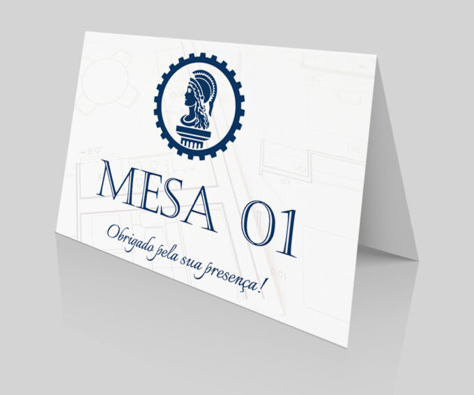 Placa de Mesa com QR Numeração e agradecimento para Formatura Engenharia