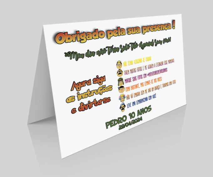 Placa Numeração de Mesa para Aniversário infantil Tema Chaves
