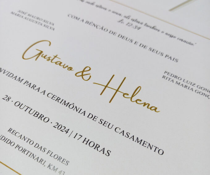 Convite branco e dourado com envelope carta casamento15 anos aniversário Papel especial