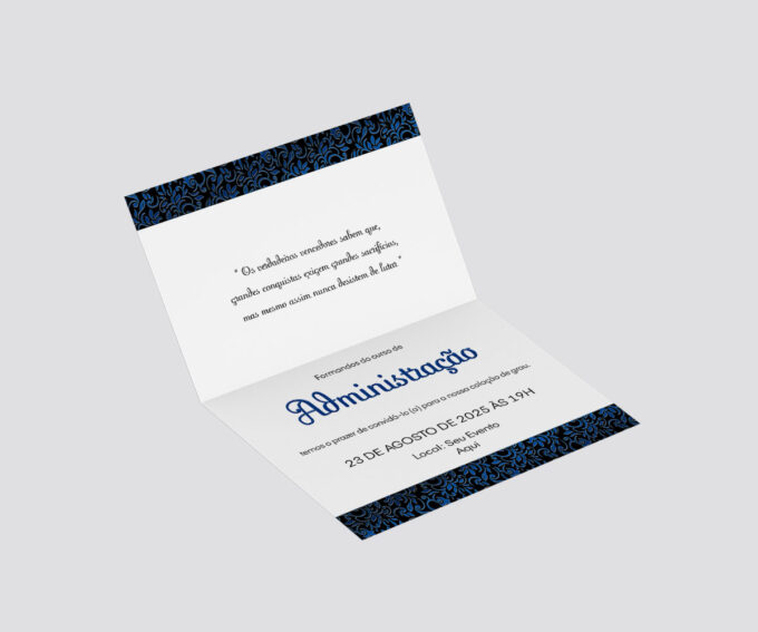 Convite para formatura em Administração Formandos Adm